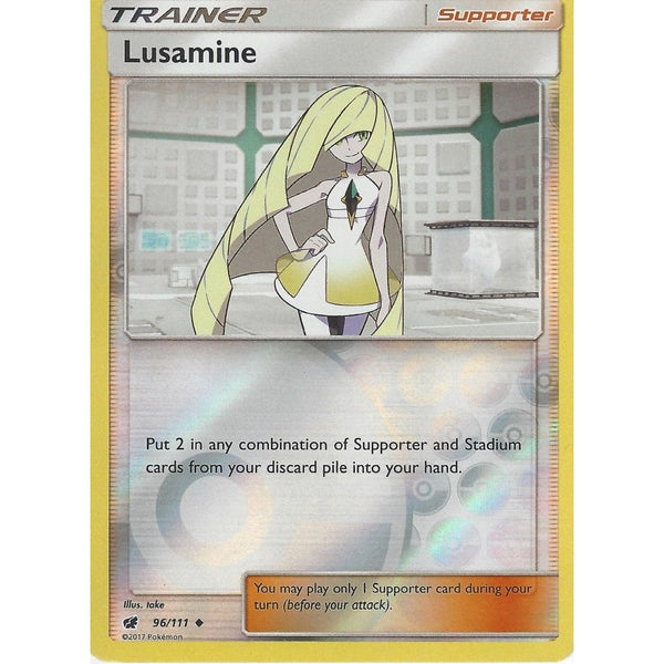 Pokemon SM-4 Crimson Invasion: LUSAMINE TRAINER 96/111 Reverse Holo