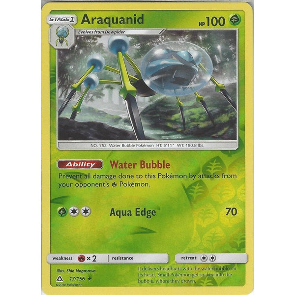 Pokemon SM-5 Ultra Prism Card: Araquanid - 17/156 - Reverse Holo