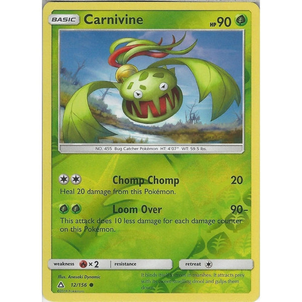 Pokemon SM-5 Ultra Prism Card: Carnivine - 12/156 - Reverse Holo