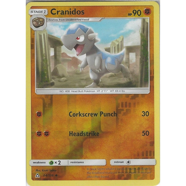 Pokemon SM-5 Ultra Prism Card: Cranidos - 64/156 - Reverse Holo