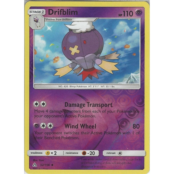 Pokemon SM-5 Ultra Prism Card: Drifblim - 52/156 - Reverse Holo