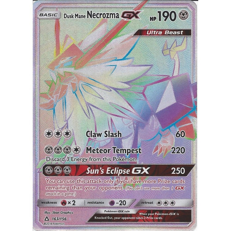 Pokemon SM-5 Ultra Prism Card: Dusk Mane Necrozma GX 163/156 Rainbow U - Recaptured LTD Pokemon SM-5 Ultra Prism Card: Dusk Mane Necrozma GX 163/156 Rainbow U - Recaptured LTD