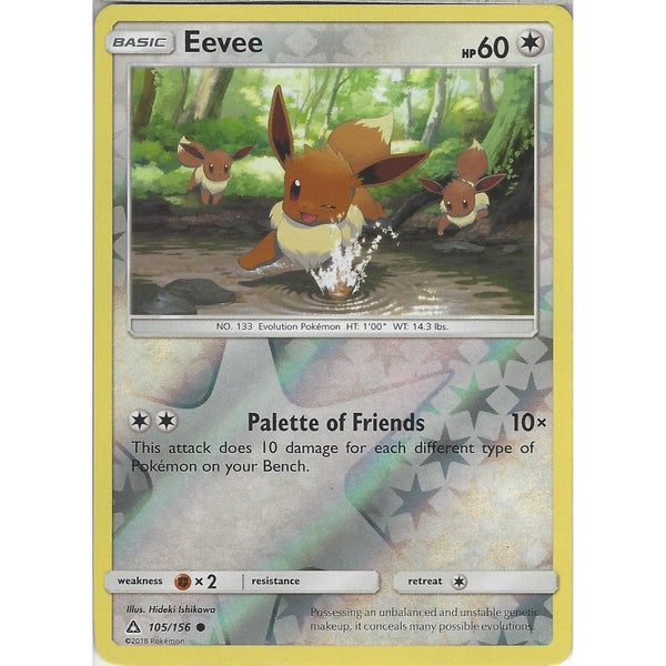 Pokemon SM-5 Ultra Prism Card: Eevee - 105/156 - Reverse Holo