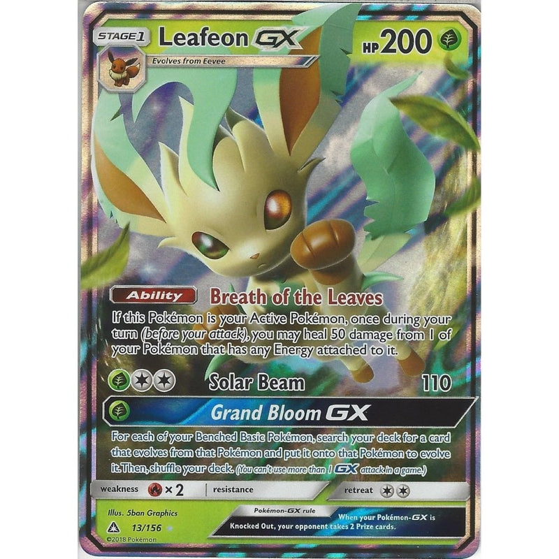Pokemon SM-5 Ultra Prism Card: Leafeon GX - 13/156 - Ultra Rare Holo