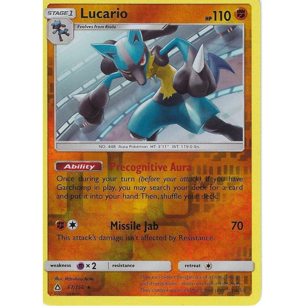 Pokemon SM-5 Ultra Prism Card: Lucario - 67/156 - Reverse Holo