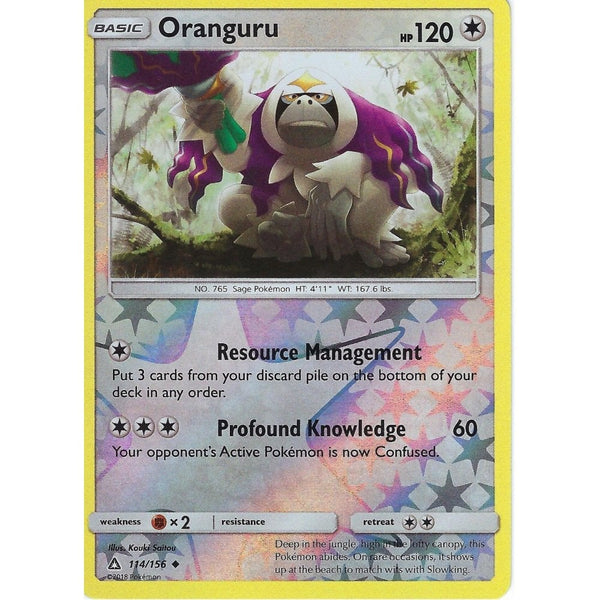 Pokemon SM-5 Ultra Prism Card: Oranguru - 114/156 - Reverse Holo