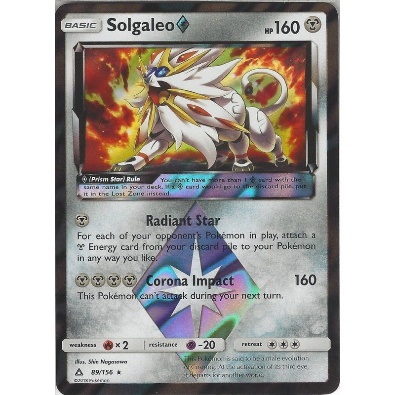 Pokemon SM-5 Ultra Prism Card: Solgaleo Prism Star - 89/156 - Rare