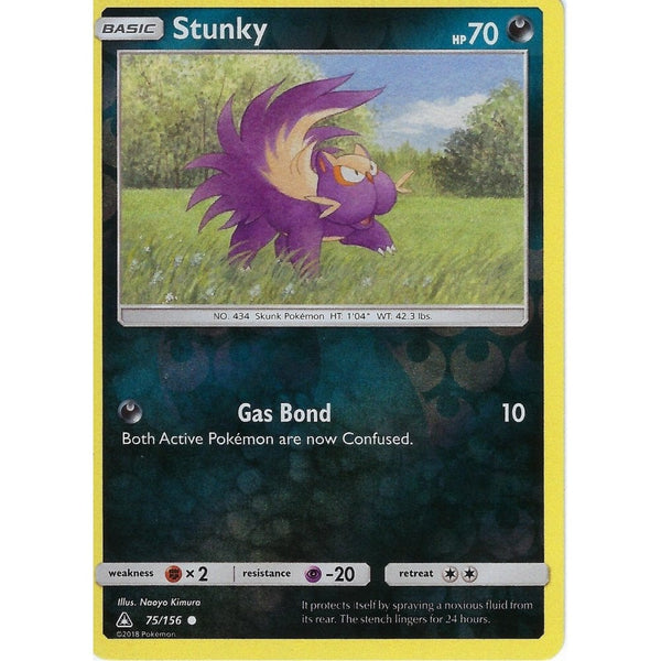 Pokemon SM-5 Ultra Prism Card: Stunky - 75/156 - Reverse Holo