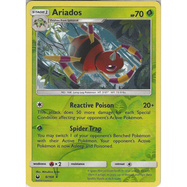 Pokemon SM Celestial Storm Card: Ariados - 6/168 - Rare Reverse Holo