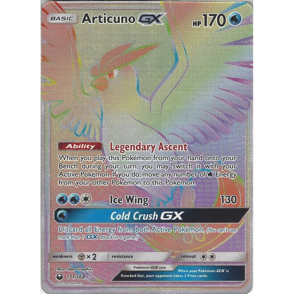 Pokemon SM Celestial Storm Card: Articuno GX - 171/168 - Rainbow Rare Holo