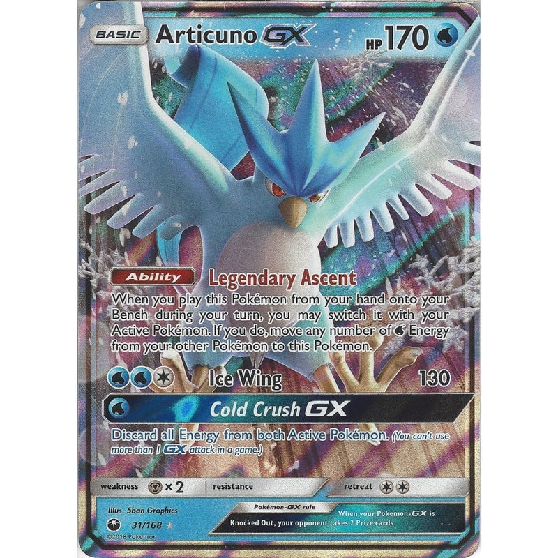 Pokemon SM Celestial Storm Card: Articuno GX - 31/168 - Ultra Rare Hol - Recaptured LTD Pokemon SM Celestial Storm Card: Articuno GX - 31/168 - Ultra Rare Hol - Recaptured LTD