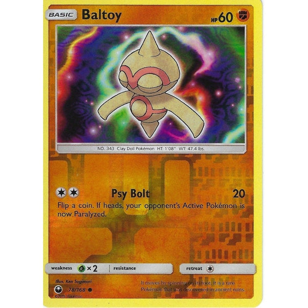 Pokemon SM Celestial Storm Card: Baltoy - 78/168 - Reverse Holo
