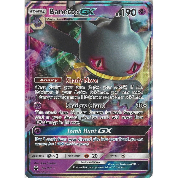 Pokemon SM Celestial Storm Card: Banette GX - 66/168 - Ultra Rare Holo