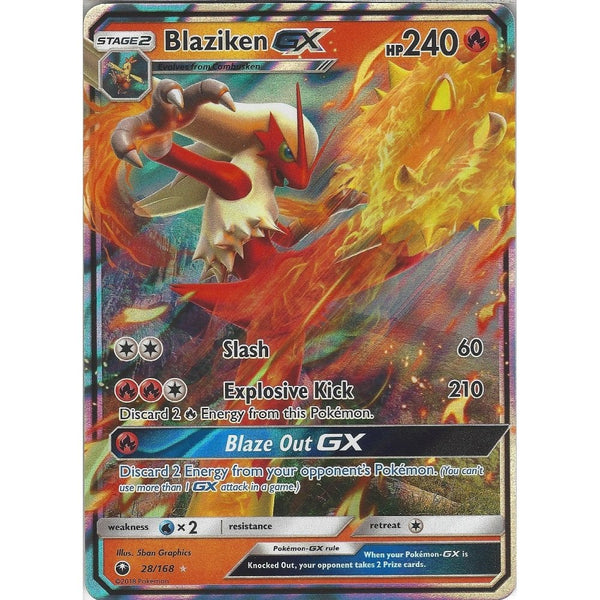 Pokemon SM Celestial Storm Card: Blaziken GX - 28/168 - Ultra Rare Holo