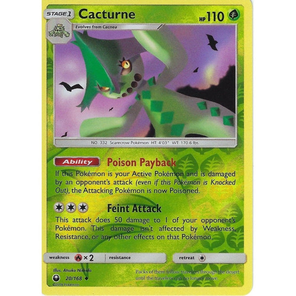 Pokemon SM Celestial Storm Card: Cacturne - 20/168 - Reverse Holo