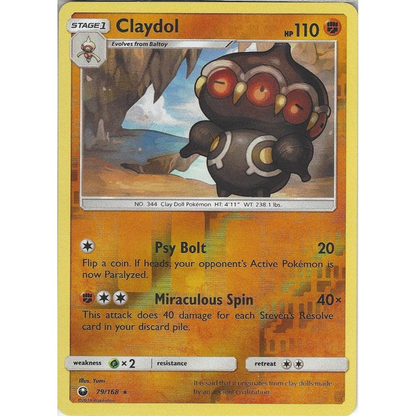 Pokemon SM Celestial Storm Card: Claydol - 79/168 - Rare Reverse Holo