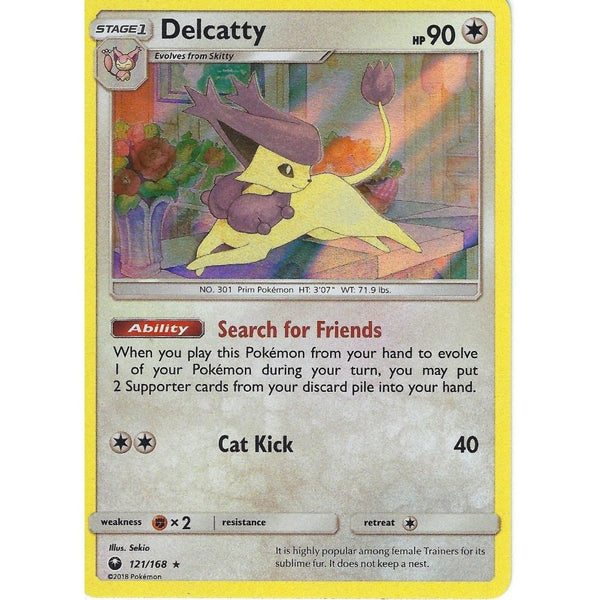 Pokemon SM Celestial Storm Card: Delcatty - 121/168 - Rare Holo