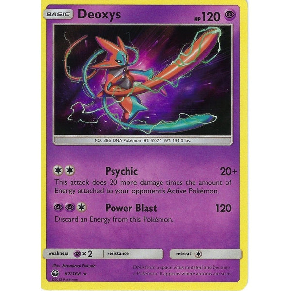 Pokemon SM Celestial Storm Card: Deoxys - 67/168 - Rare Holo