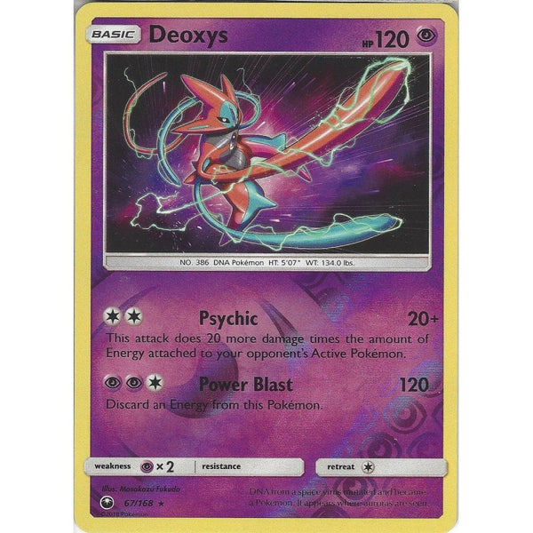 Pokemon SM Celestial Storm Card: Deoxys - 67/168 - Rare Reverse Holo
