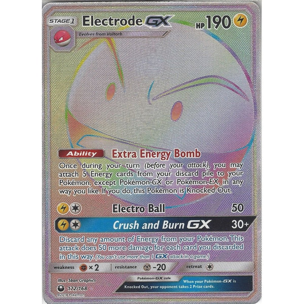 Pokemon SM Celestial Storm Card: Electrode GX - 172/168 - Rainbow Rare Holo