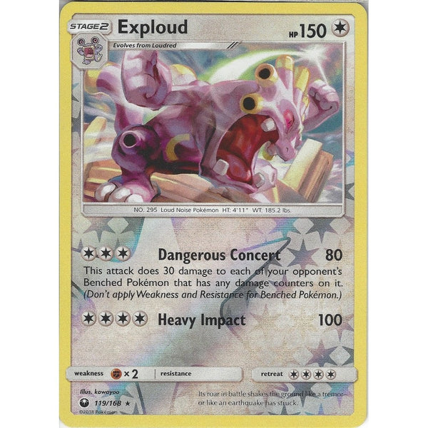 Pokemon SM Celestial Storm Card: Exploud - 119/168 - Rare Reverse Holo
