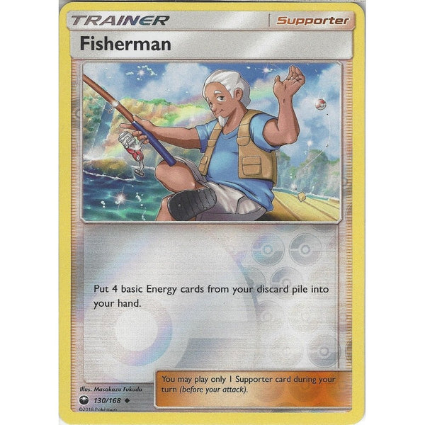 Pokemon SM Celestial Storm Card: Fisherman - 130/168 - Reverse Holo Trainer