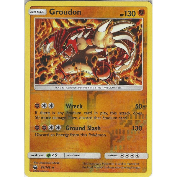 Pokemon SM Celestial Storm Card: Groudon - 81/168 - Rare Reverse Holo