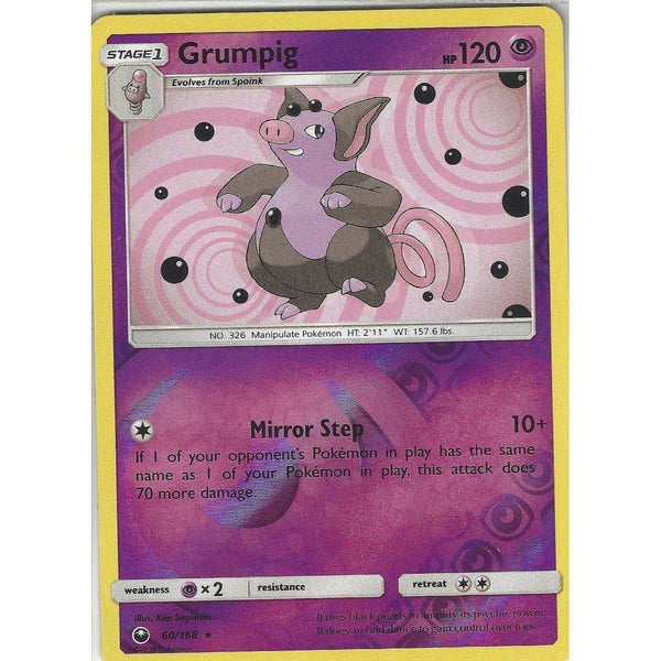 Pokemon SM Celestial Storm Card: Grumpig - 60/168 - Rare Reverse Holo