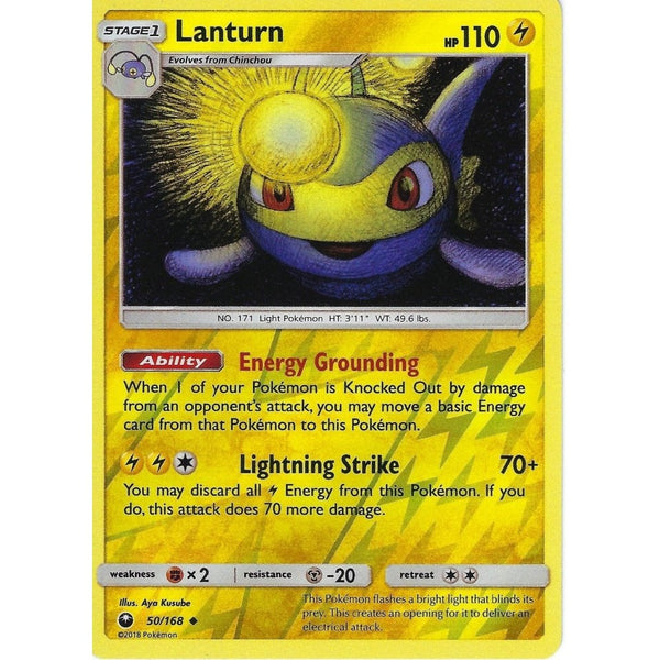 Pokemon SM Celestial Storm Card: Lanturn - 50/168 - Reverse Holo