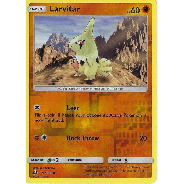 Pokemon SM Celestial Storm Card: Larvitar - 74/168 - Reverse Holo