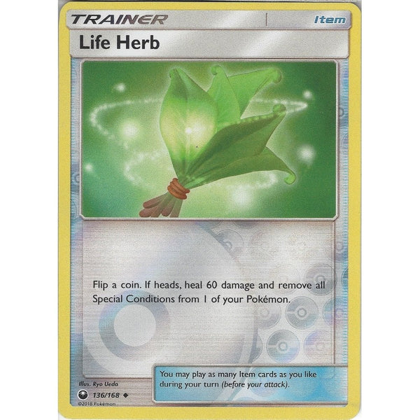 Pokemon SM Celestial Storm Card: Life Herb - 136/168 - Reverse Holo Trainer