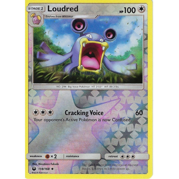 Pokemon SM Celestial Storm Card: Loudred - 118/168 - Reverse Holo
