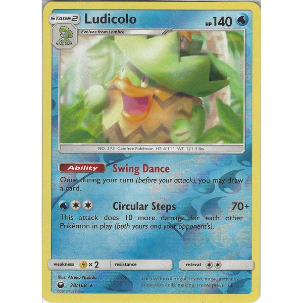 Pokemon SM Celestial Storm Card: Ludicolo - 38/168 - Rare Reverse Holo