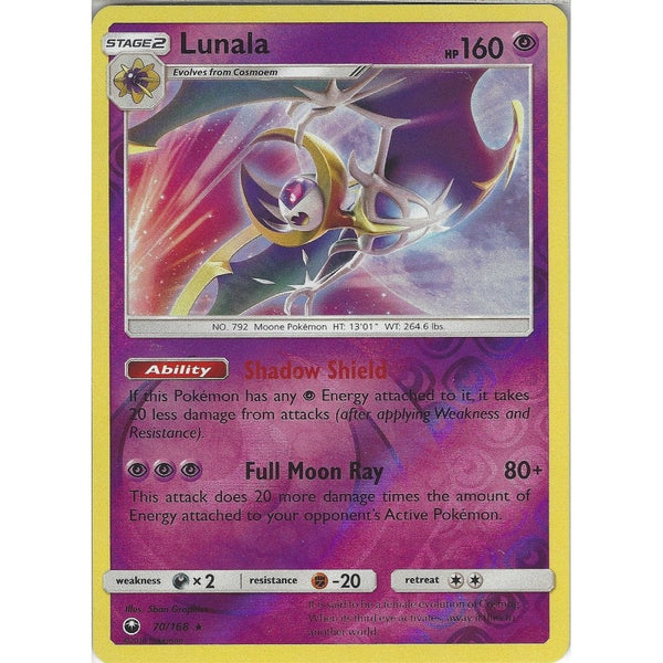 Pokemon SM Celestial Storm Card: Lunala - 70/168 - Rare Reverse Holo