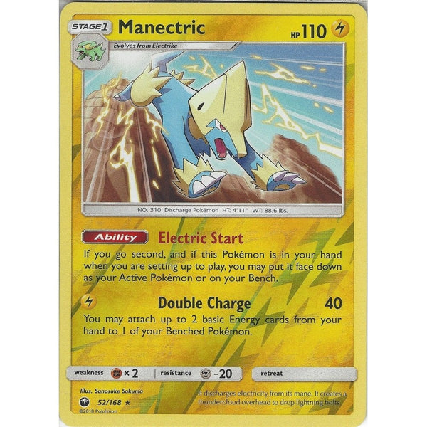 Pokemon SM Celestial Storm Card: Manectric - 52/168 - Rare Reverse Holo