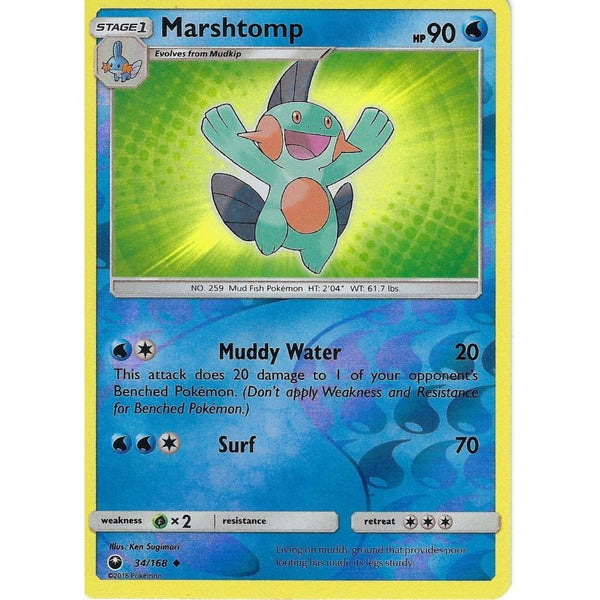 Pokemon SM Celestial Storm Card: Marshtomp - 34/168 - Reverse Holo