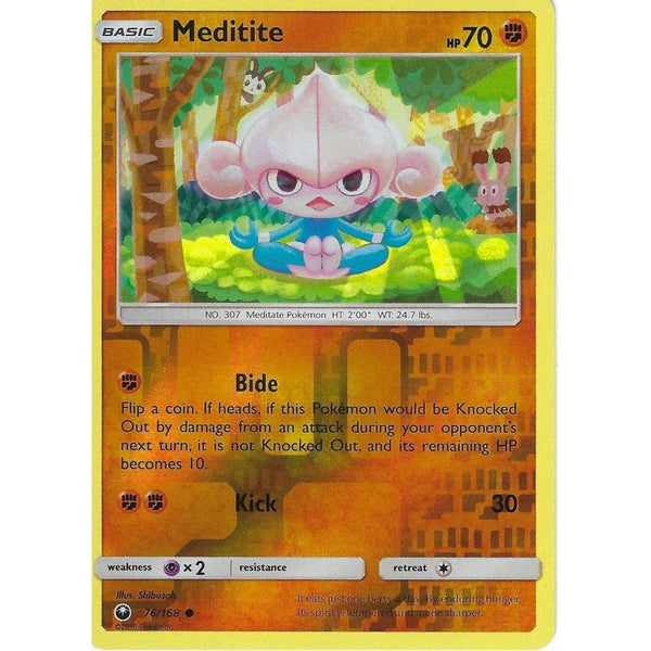 Pokemon SM Celestial Storm Card: Meditite - 76/168 - Reverse Holo