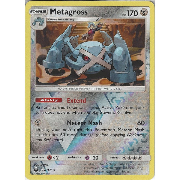 Pokemon SM Celestial Storm Card: Metagross - 95/168 - Rare Reverse Holo