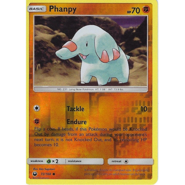 Pokemon SM Celestial Storm Card: Phanpy - 72/168 - Reverse Holo