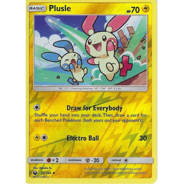Pokemon SM Celestial Storm Card: Plusle - 53/168 - Reverse Holo