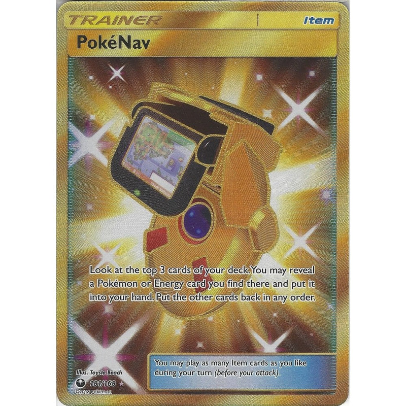 Pokemon SM Celestial Storm Card: Pokenav - 181/168 - Gold Secret Rare - Recaptured LTD Pokemon SM Celestial Storm Card: Pokenav - 181/168 - Gold Secret Rare - Recaptured LTD