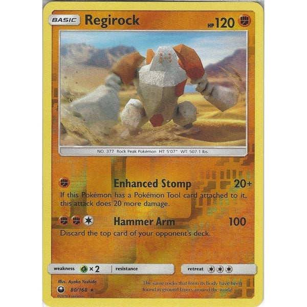 Pokemon SM Celestial Storm Card: Regirock - 80/168 - Rare Reverse Holo