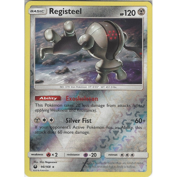 Pokemon SM Celestial Storm Card: Registeel - 96/168 - Rare Reverse Holo