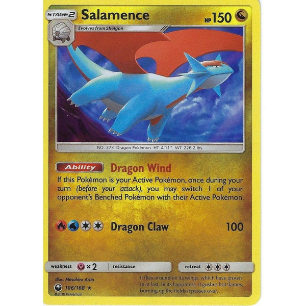 Pokemon SM Celestial Storm Card: Salamence - 106/168 - Rare Holo