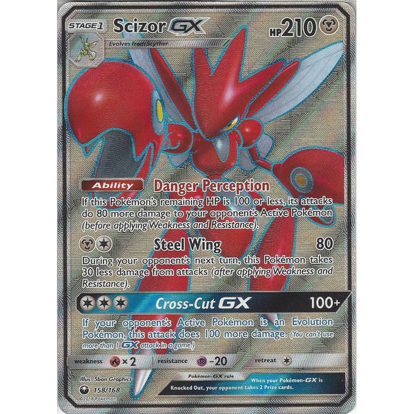 Pokemon SM Celestial Storm Card: Scizor GX - 158/168 - Full Art Ultra Rare Holo