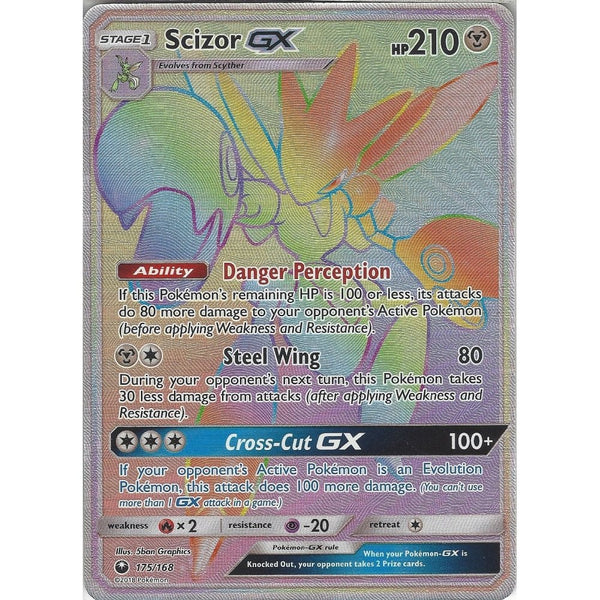 Pokemon SM Celestial Storm Card: Scizor GX - 175/168 - Rainbow Rare Holo