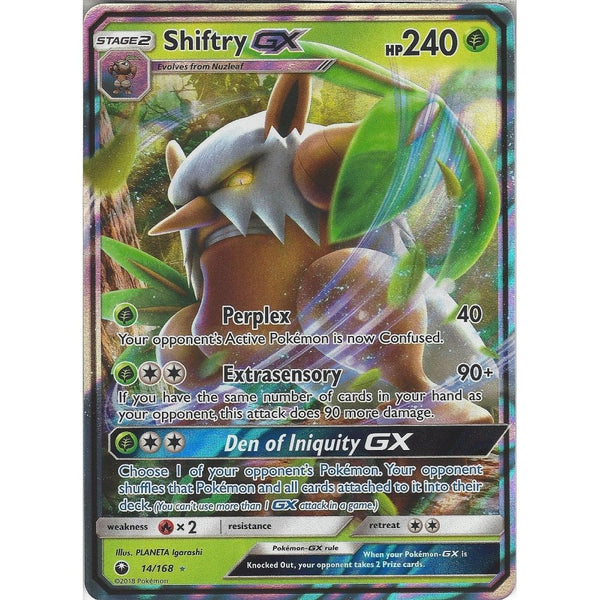 Pokemon SM Celestial Storm Card: Shiftry GX - 14/168 - Ultra Rare Holo