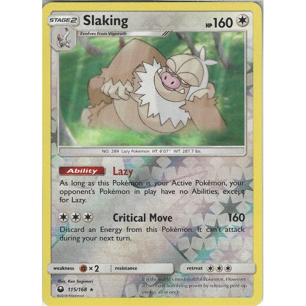 Pokemon SM Celestial Storm Card: Slaking - 115/168 - Rare Reverse Holo