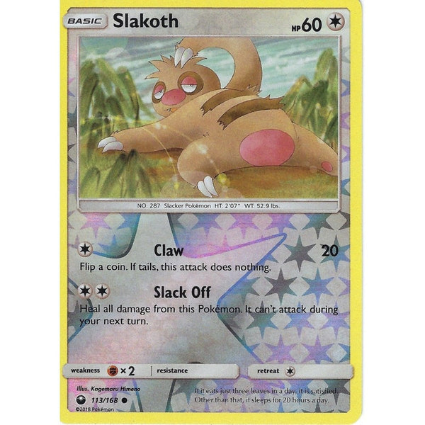 Pokemon SM Celestial Storm Card: Slakoth - 113/168 - Reverse Holo