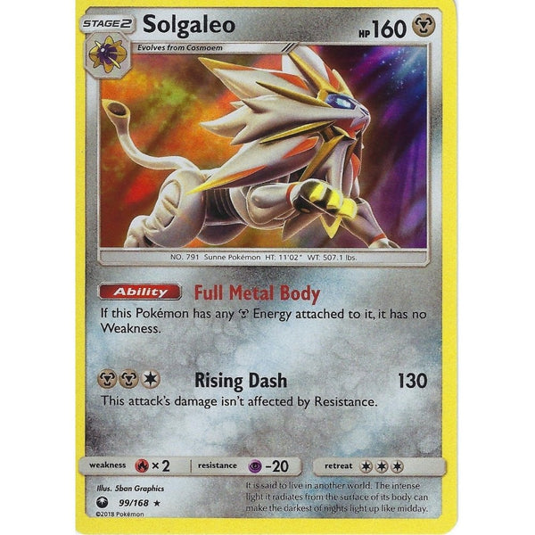Pokemon SM Celestial Storm Card: Solgaleo - 99/168 - Rare Holo